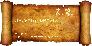 Király Mária névjegykártya