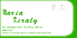 maria kiraly business card