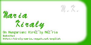 maria kiraly business card